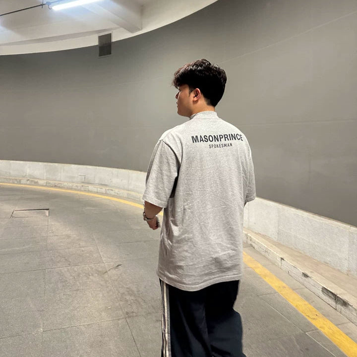 MASONPRINCE Reflective Oversized Tee Grey - ORIGINALFOOK