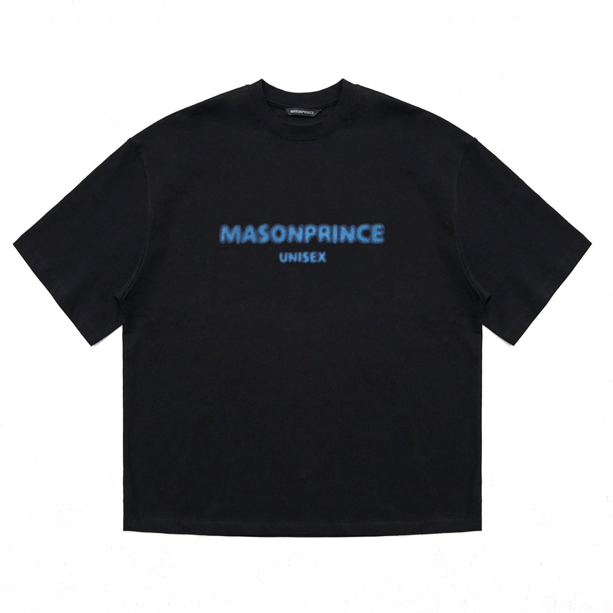 MASONPRINCE Classic Spray Logo Tee Black Blue - ORIGINALFOOK