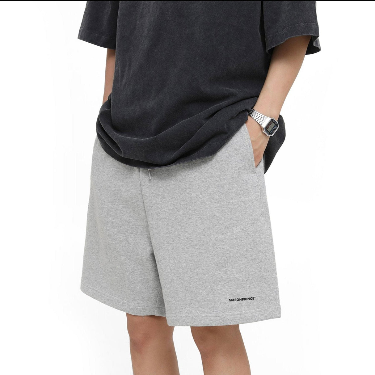 MASONPRINCE Signature Sweat Shorts Grey MASONPRINCE MASONPRINCE - originalfook singapore
