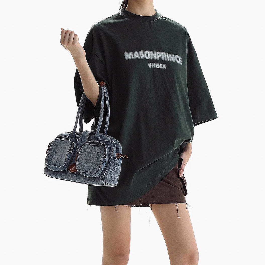 MASONPRINCE Classic Spray Logo Tee Black White - ORIGINALFOOK