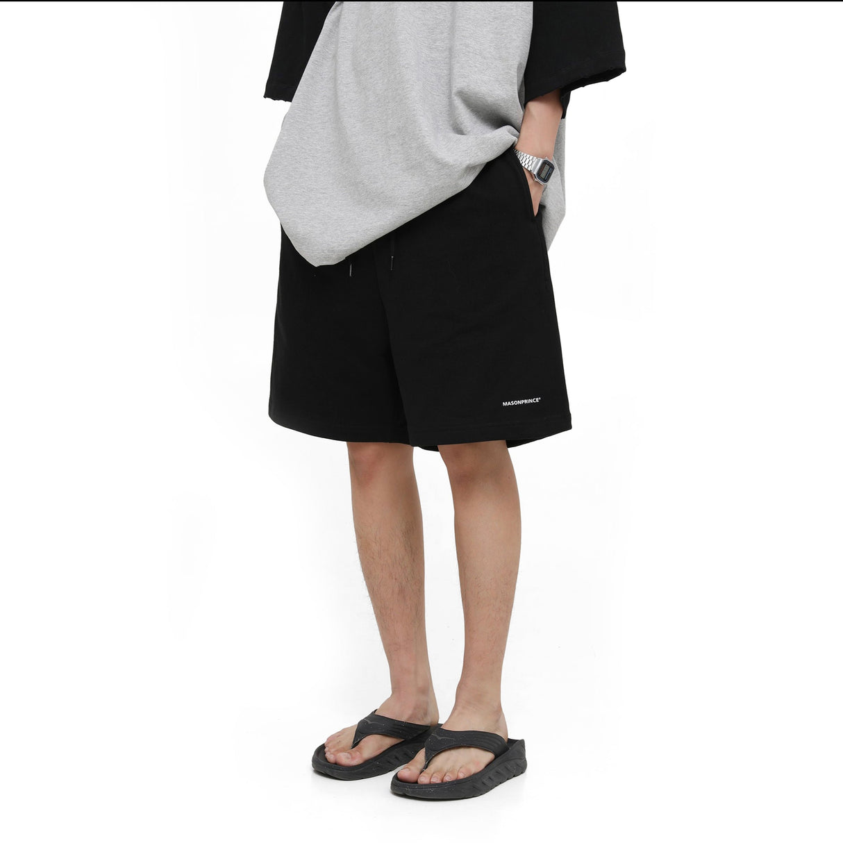 MASONPRINCE Signature Sweat Shorts Black MASONPRINCE MASONPRINCE - originalfook singapore