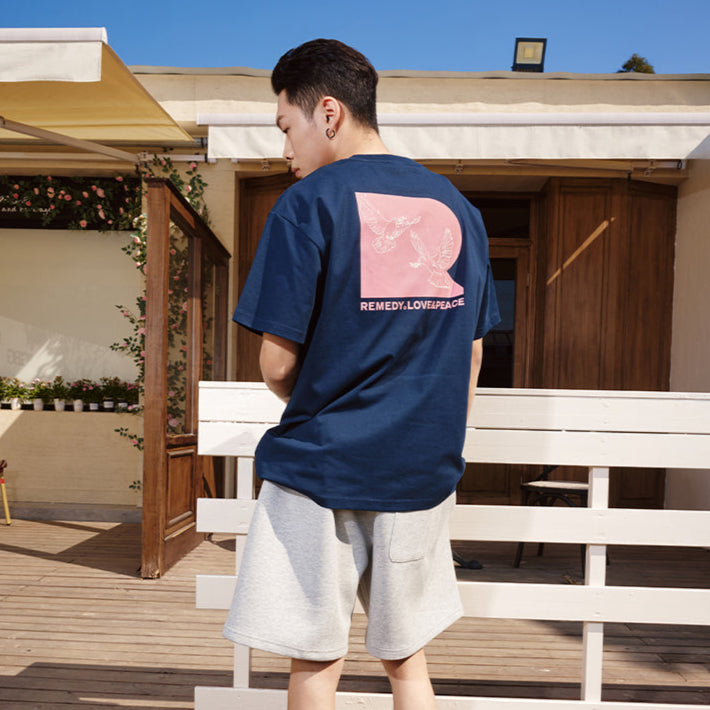 Remedy Love & Peace Tee Navy REMEDY REMEDY - originalfook singapore