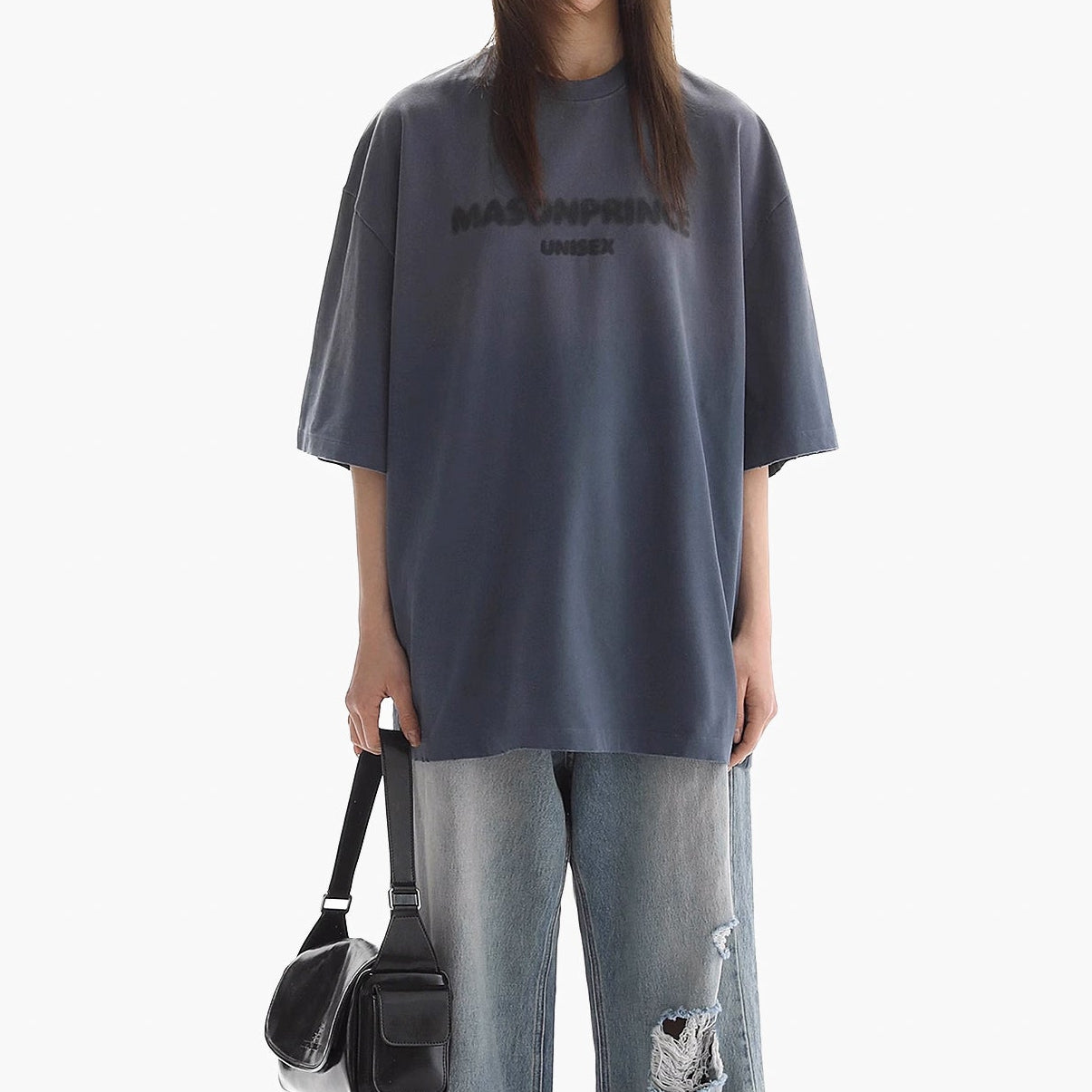 MASONPRINCE Classic Spray Logo Tee Haze Blue - ORIGINALFOOK