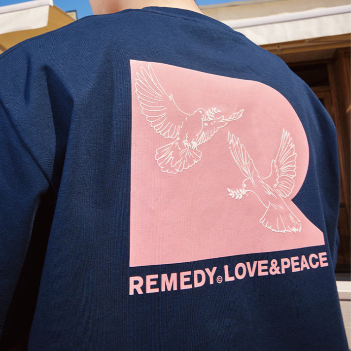 Remedy Love & Peace Tee Navy REMEDY REMEDY - originalfook singapore
