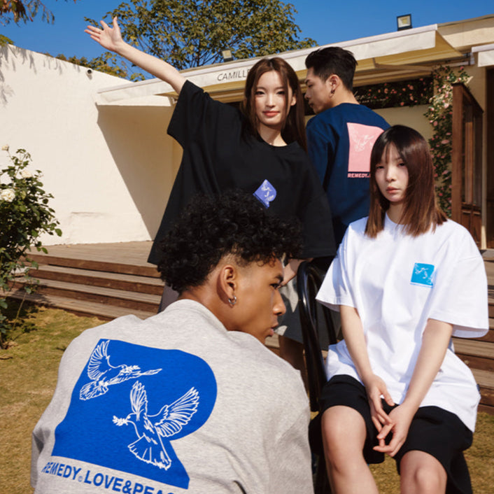 Remedy Love & Peace Tee Navy REMEDY REMEDY - originalfook singapore