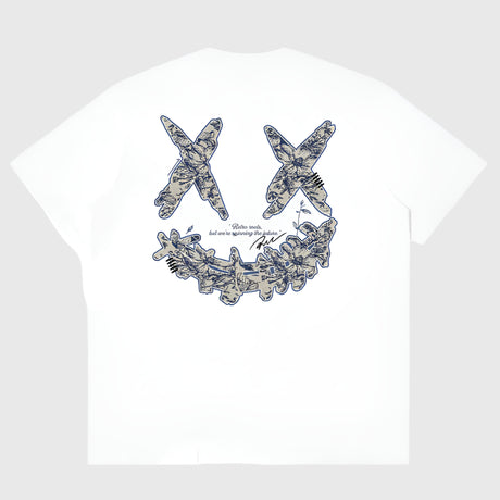 Rickyisclown Motif Embossed White Tee R37250210D (A10) - ORIGINALFOOK