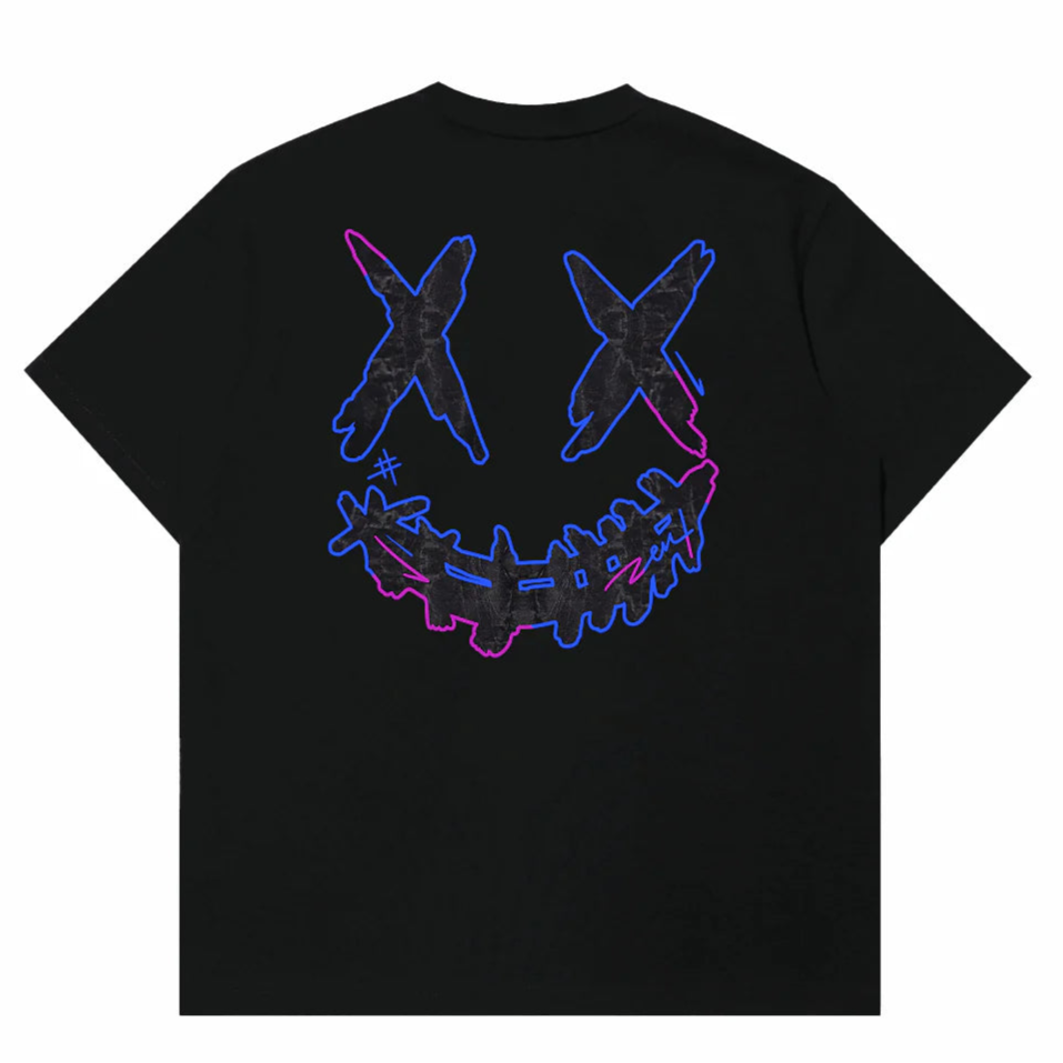 Rickyisclown Neon Graffiti Embossed Black Tee R37250210M (B10) - ORIGINALFOOK