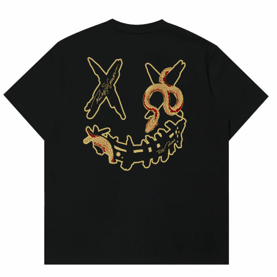 Rickyisclown Golden Coil Smiley Black Tee R37250210L (F10) - ORIGINALFOOK