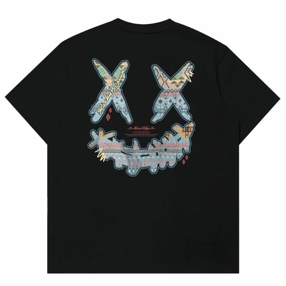 Rickyisclown Sky Tribal Embossed Black Tee R37250210B (G10) - ORIGINALFOOK