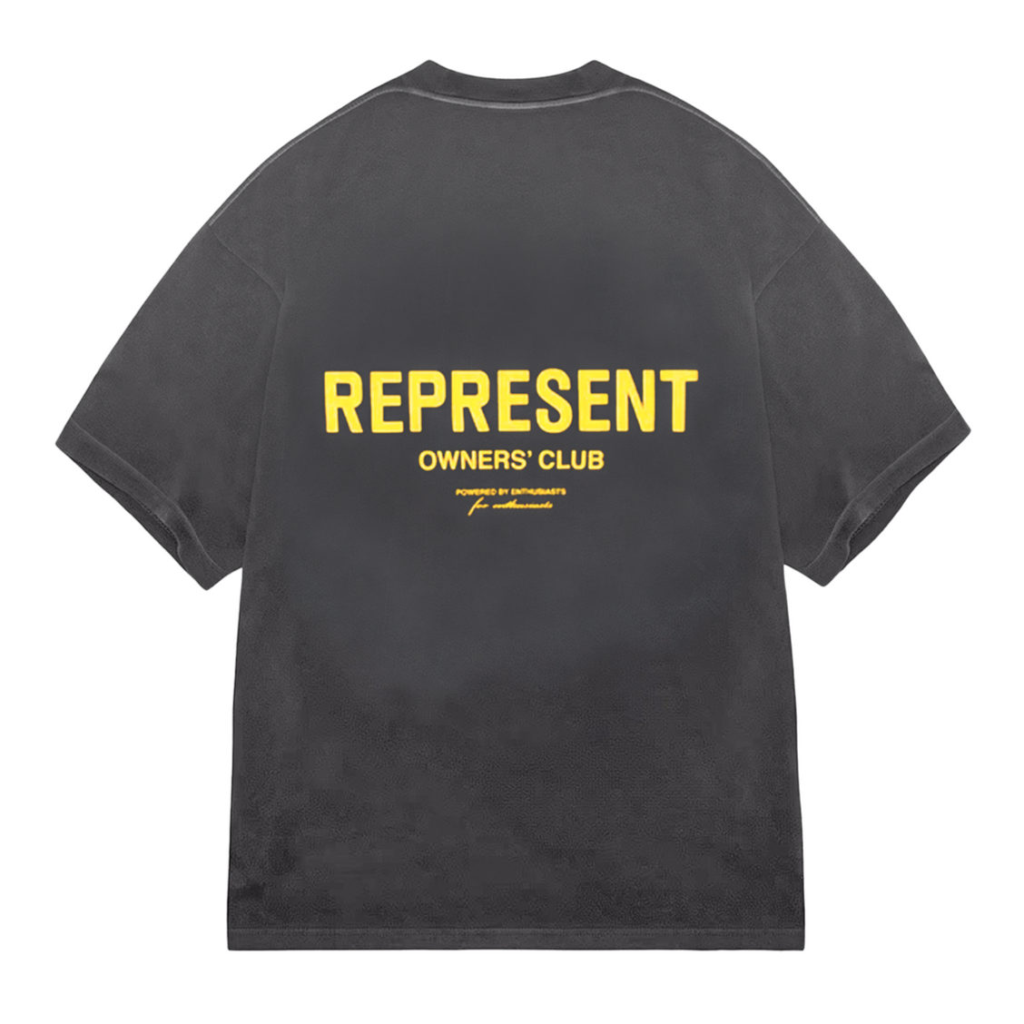Represent Owners Club Logo Tee Vintage Grey Yellow - ORIGINALFOOK