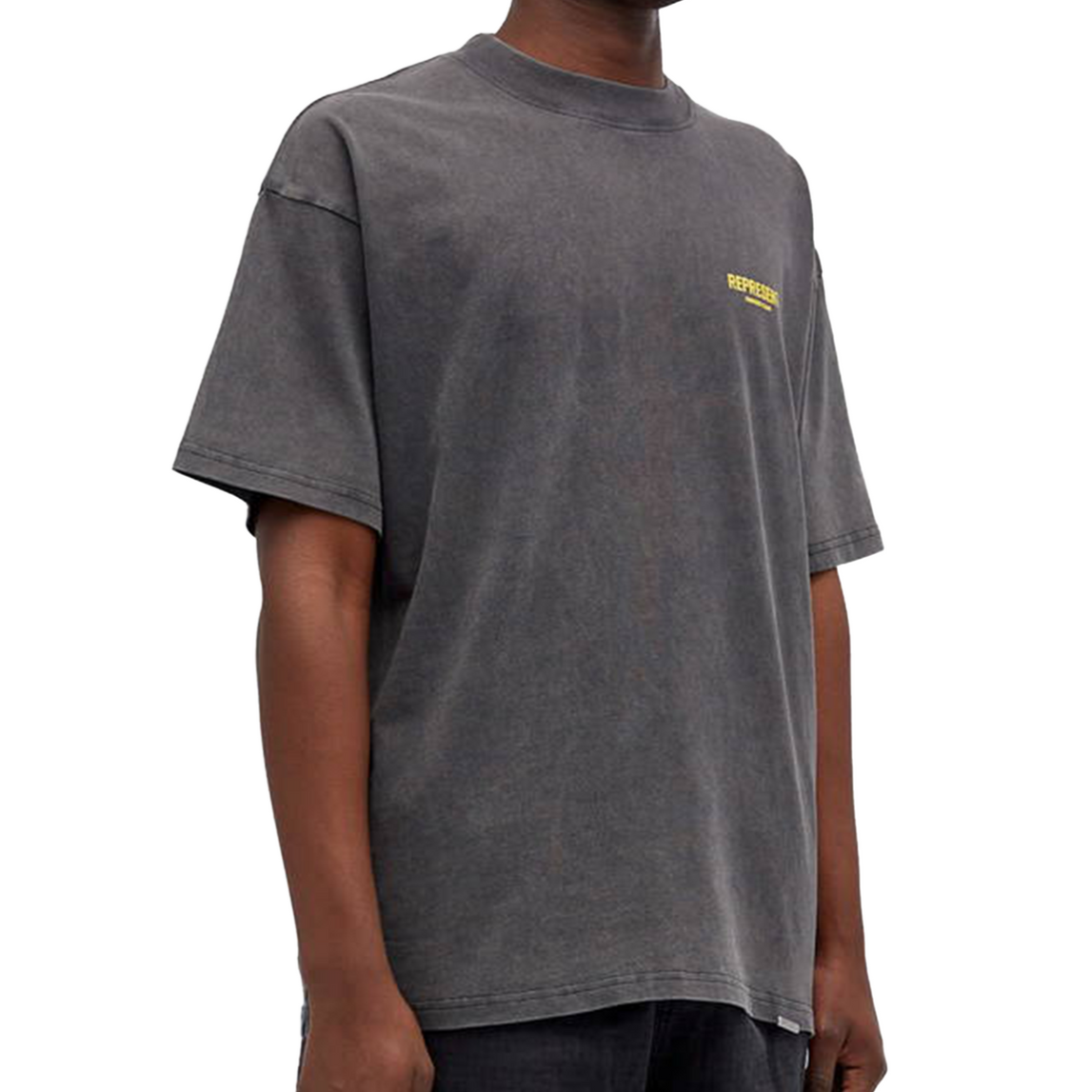 Represent Owners Club Logo Tee Vintage Grey Yellow - ORIGINALFOOK