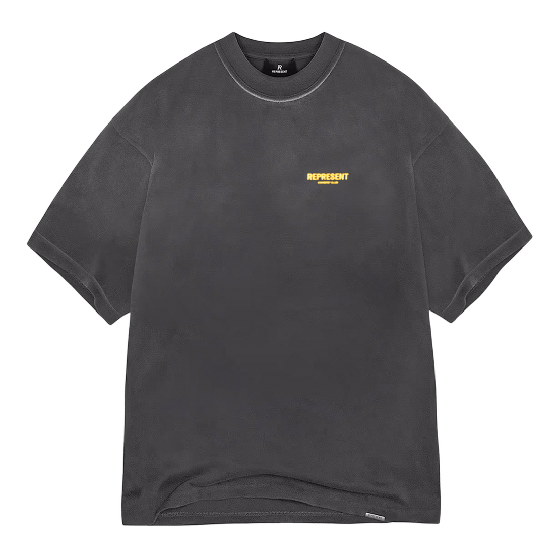 Represent Owners Club Logo Tee Vintage Grey Yellow - ORIGINALFOOK