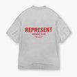 Represent Owners Club Logo Tee Ash Grey Red REPRESENT REPRESENT - originalfook singapore