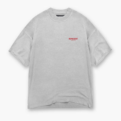 Represent Owners Club Logo Tee Ash Grey Red REPRESENT REPRESENT - originalfook singapore