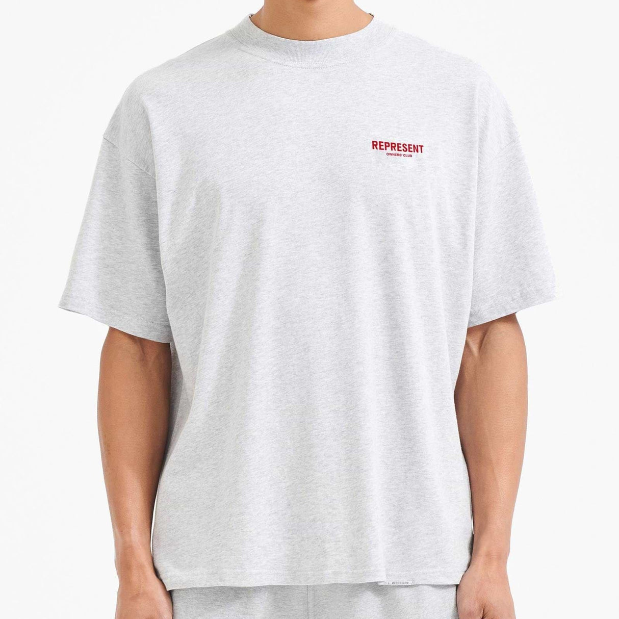 Represent Owners Club Logo Tee Ash Grey Red REPRESENT REPRESENT - originalfook singapore