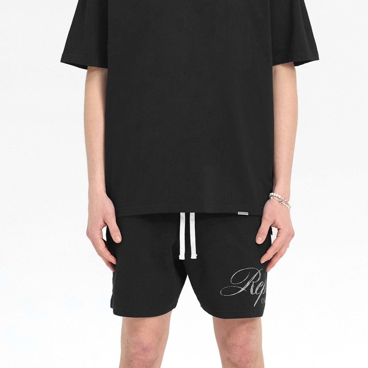 Represent Owners Club Script Mesh Shorts Black REPRESENT REPRESENT - originalfook singapore