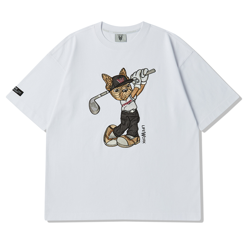 LifeWork Embroidered Golf Mascot Tee White lifework lifework - originalfook singapore