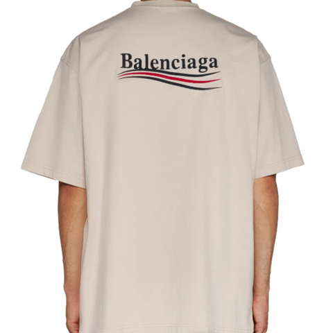 Balenciaga Political Campaign Embroidery Large Fit Tee Blue