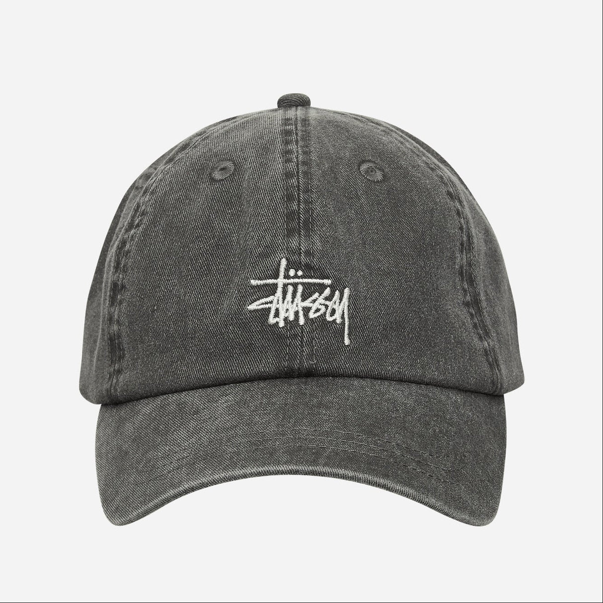 Stussy Basic Logo Snapback Charcoal - ORIGINALFOOK