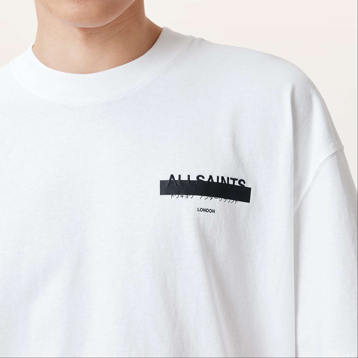 Allsaints Redact Strikeout Logo Tee White ALLSAINTS ALLSAINTS - originalfook singapore