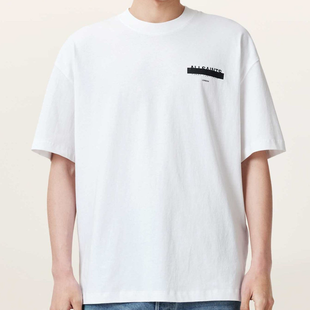 Allsaints Redact Strikeout Logo Tee White ALLSAINTS ALLSAINTS - originalfook singapore