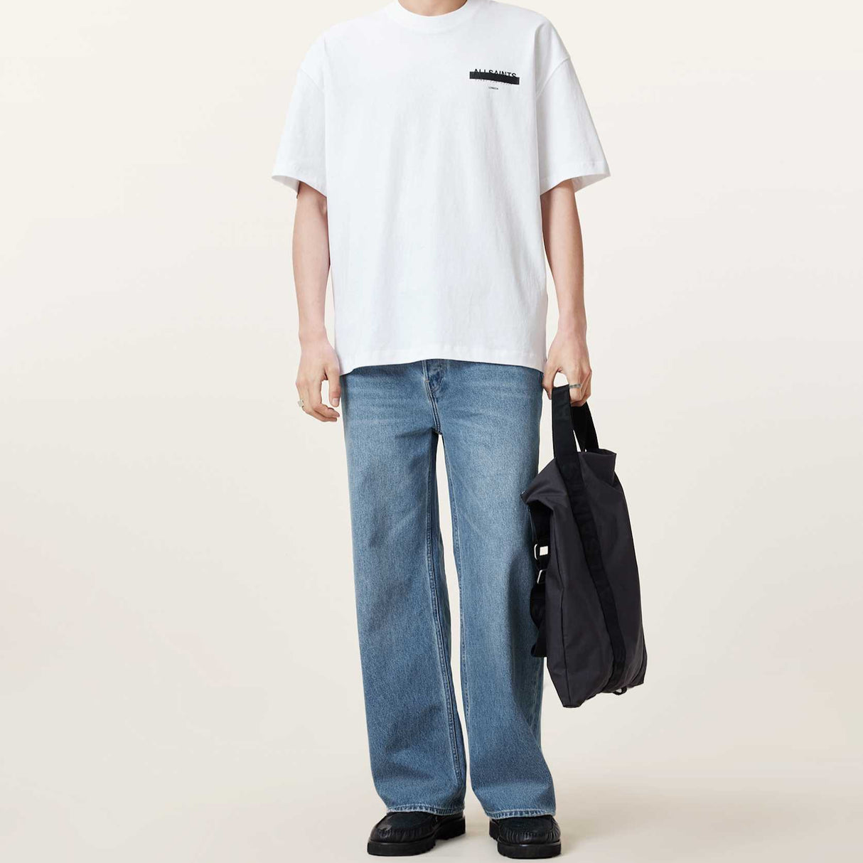 Allsaints Redact Strikeout Logo Tee White ALLSAINTS ALLSAINTS - originalfook singapore