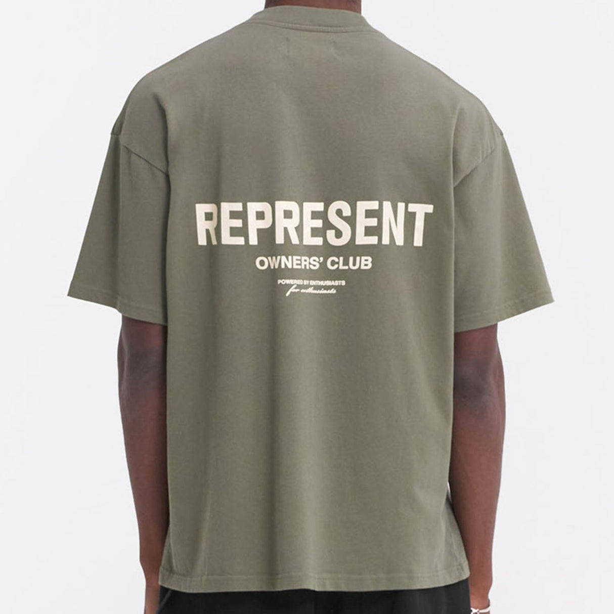 Represent Owners Club Logo Tee Olive REPRESENT REPRESENT - originalfook singapore