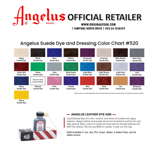 Angelus Leather Dye 3 oz. with Applicator for Shoes Boots Bags NEW Pic-A -  Color