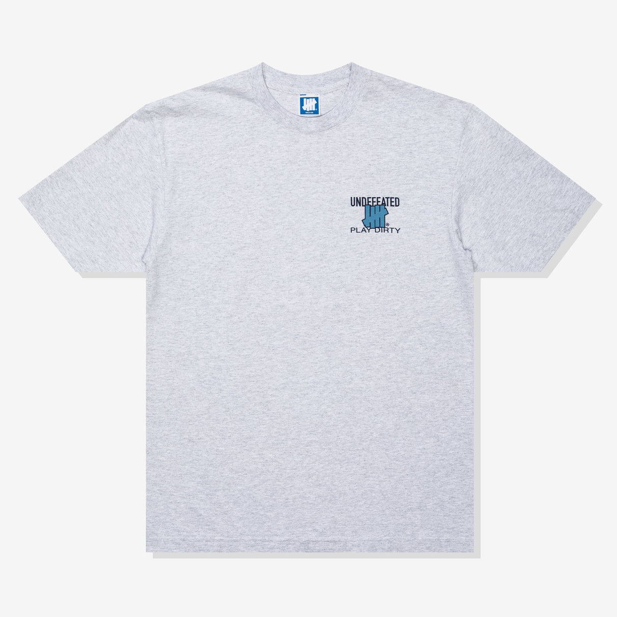 Heather grey Undefeated Trademark Tee featuring the brand logo on the chest, casual short-sleeve t-shirt for streetwear style.
