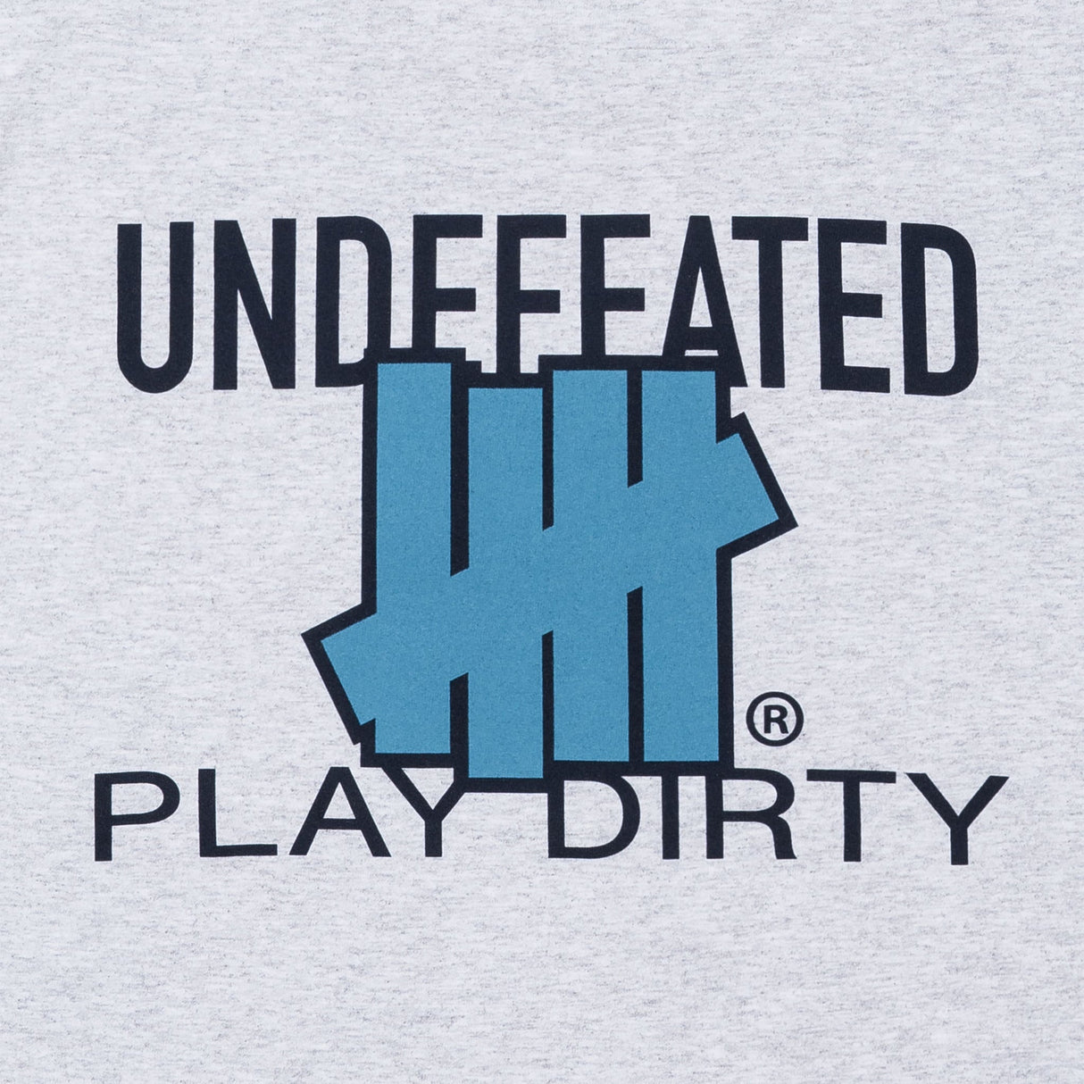 Heather grey Undefeated Trademark Tee from UNDEFEATED, featuring a classic logo print on soft cotton fabric.