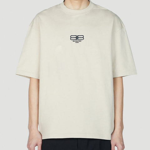 Balenciaga Oversize Logo Tee Navy (Women Fit)