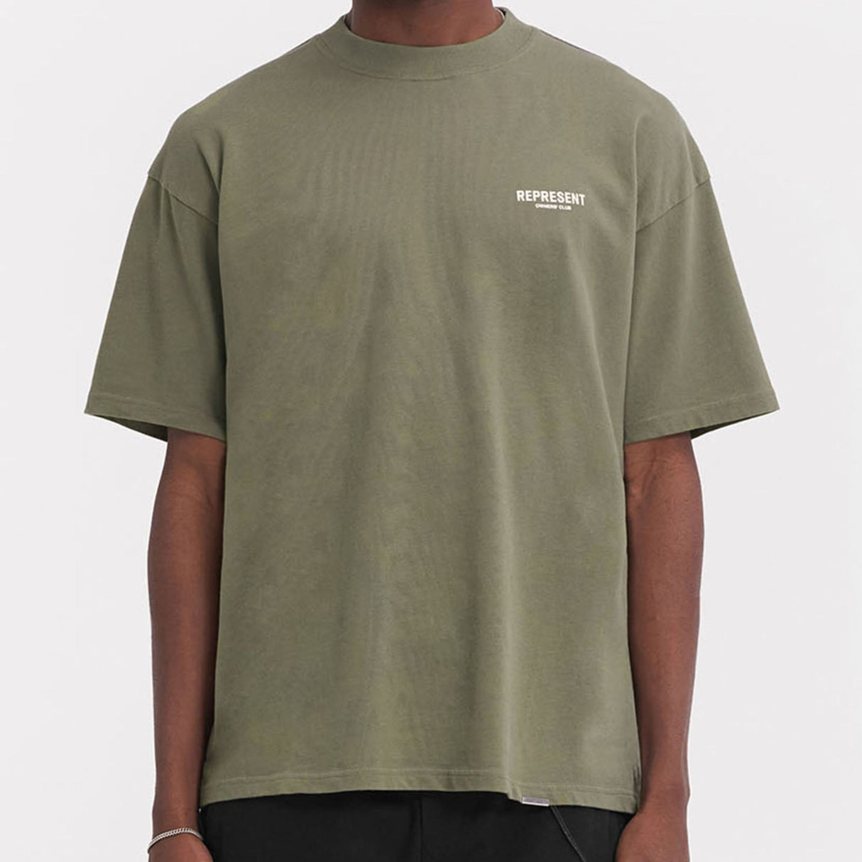 Represent Owners Club Logo Tee Olive REPRESENT REPRESENT - originalfook singapore