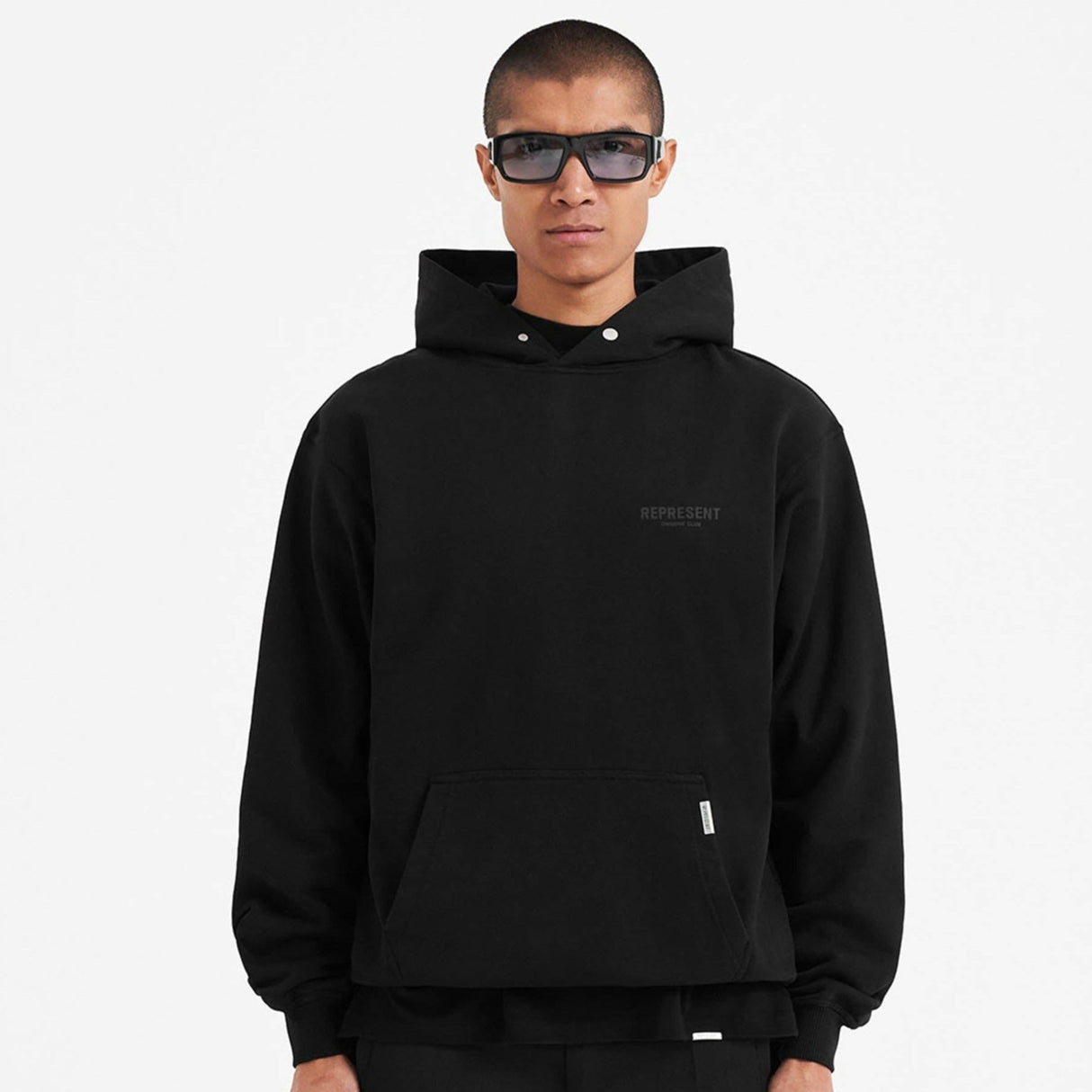 Represent Owners Club Logo Hoodie Black Reflective REPRESENT REPRESENT - originalfook singapore
