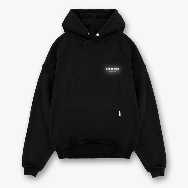 Represent Owners Club Logo Hoodie Black Reflective REPRESENT REPRESENT - originalfook singapore