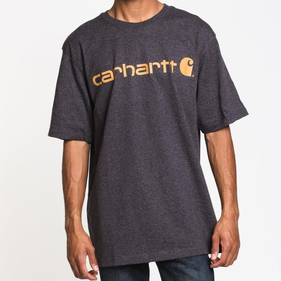 Carhartt USA K195 Signature Logo Tee Carbon Heather carhartt carhartt - originalfook singapore