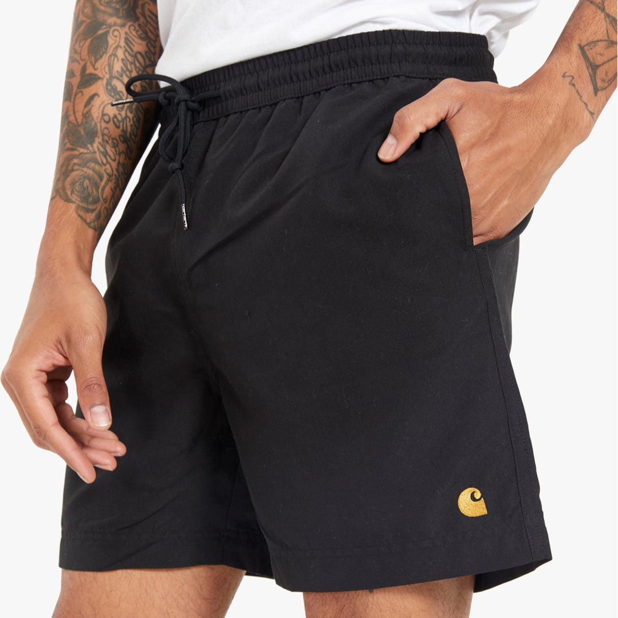 Carhartt WIP Chase Swim Shorts Black CARHARTT CARHARTT - originalfook singapore