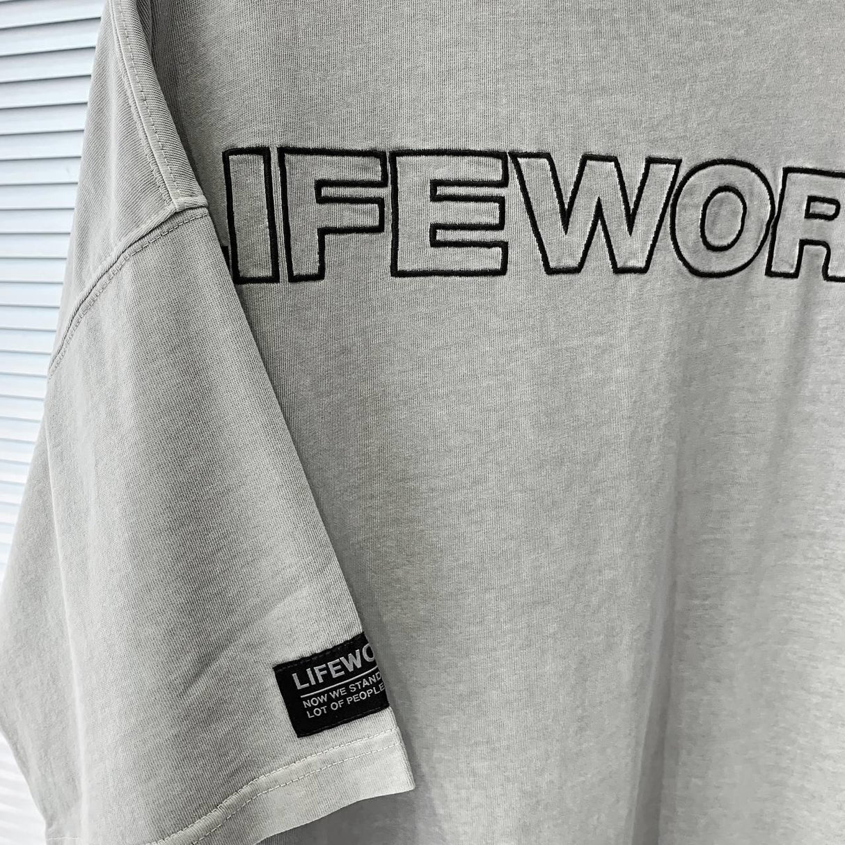 LifeWork Embroidered Outline Bulldog Tee Grey LIFEWORK LIFEWORK - originalfook singapore