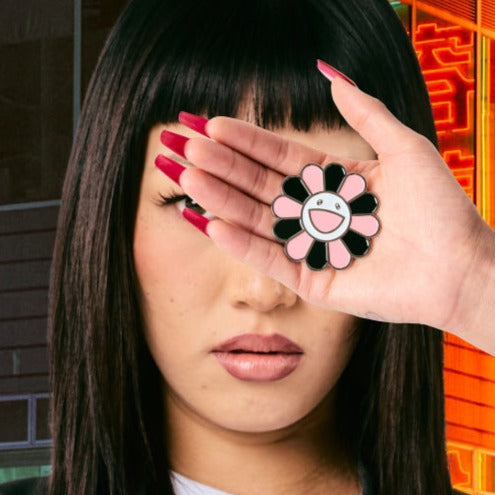Takashi Murakami x BLACKPINK Flower Enamel Pin Black Pink TAKASHI MURAKAMI TAKASHI MURAKAMI - originalfook singapore
