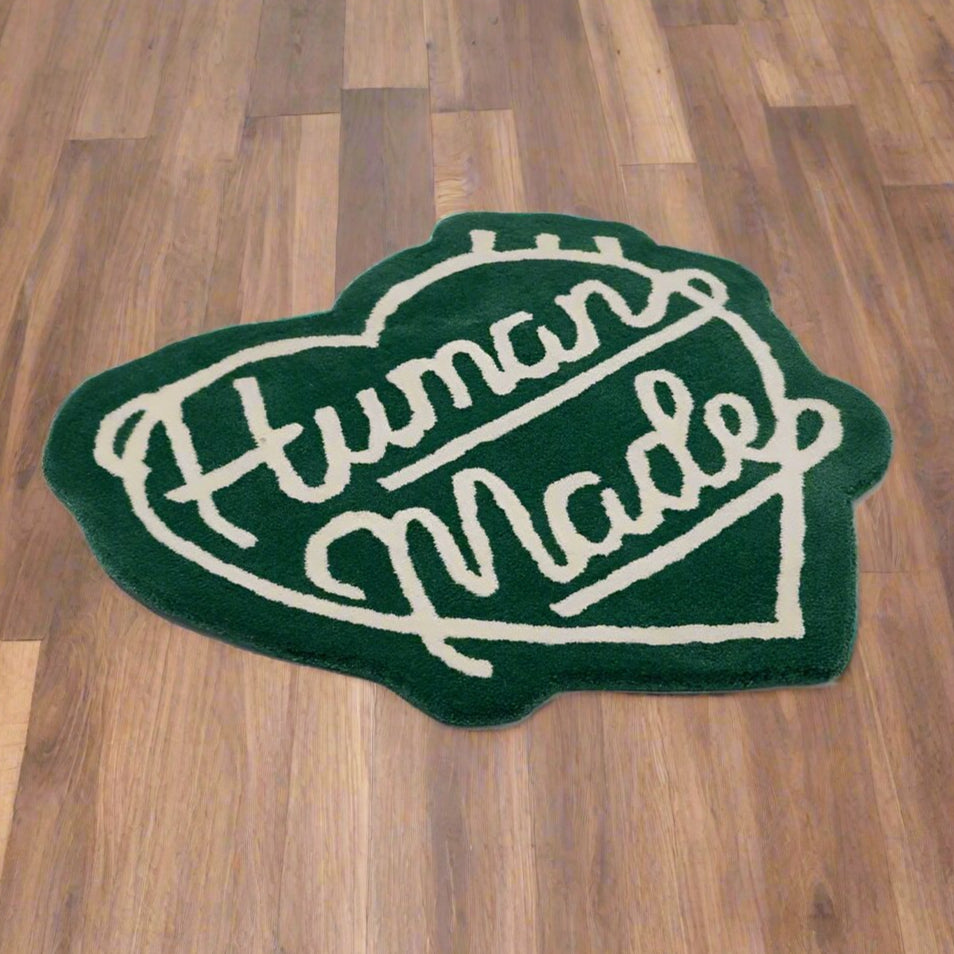 Human Made Heart Logo Medium Rug Green HUMAN MADE HUMAN MADE - originalfook singapore