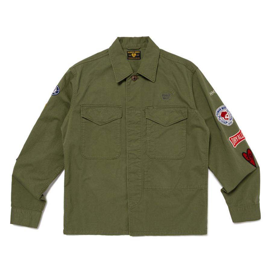 Human Made Patched Military Shirt Olive HUMAN MADE HUMAN MADE - originalfook singapore