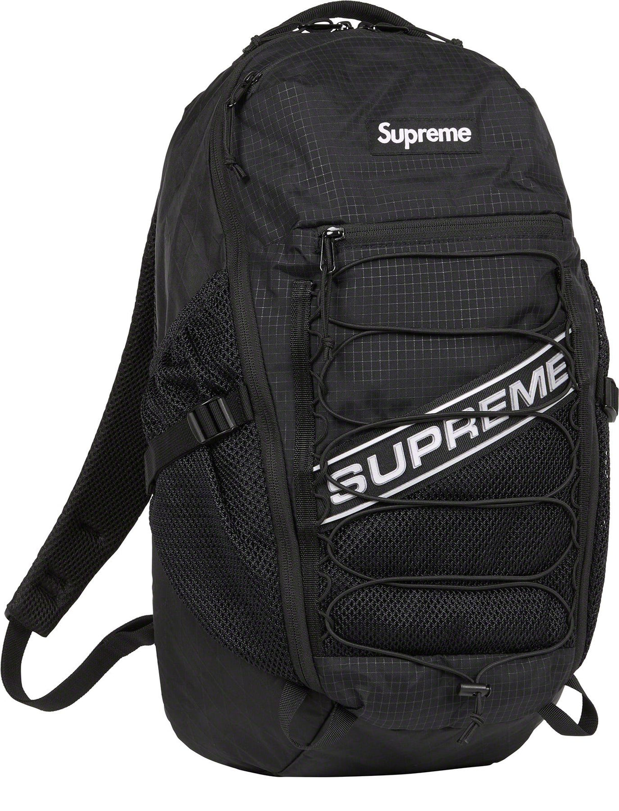 Supreme Reflective Logo Strap Black Backpack - ORIGINALFOOK