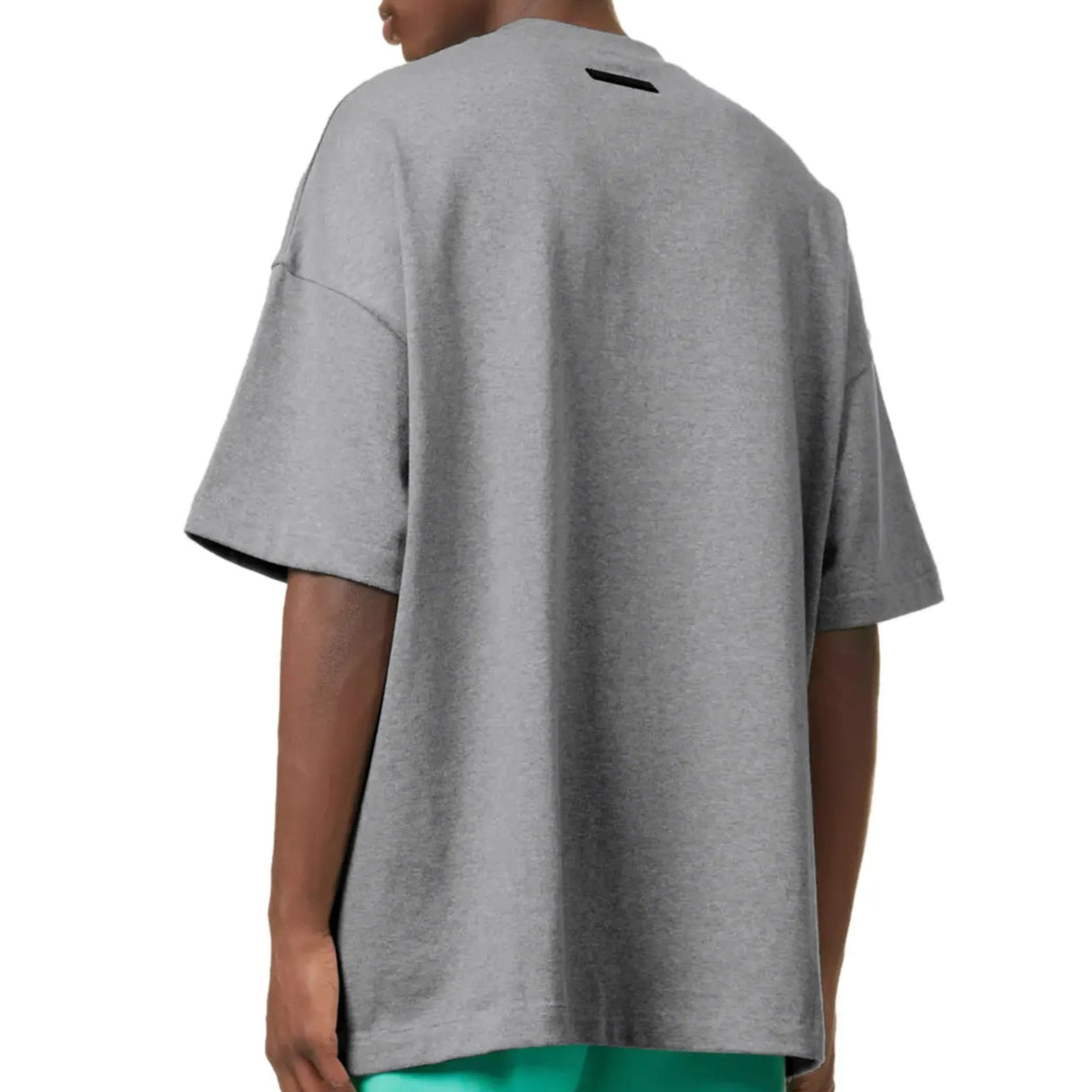 Fear of God Essentials Logo Heavyweight Dark Heather Oatmeal Tee - ORIGINALFOOK