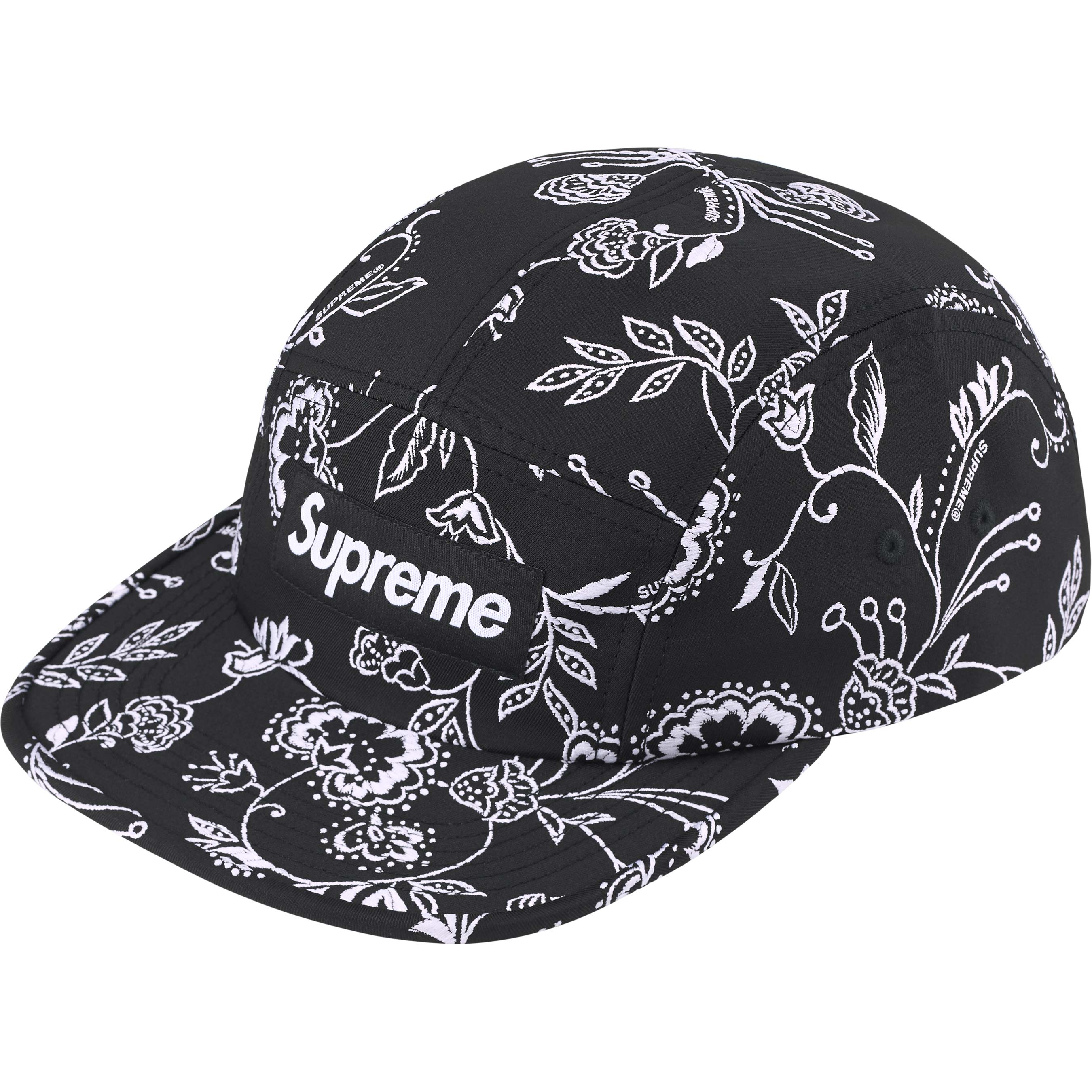Supreme Floral Jacquard Box Box Logo Black Cap - | ORIGINALFOOK