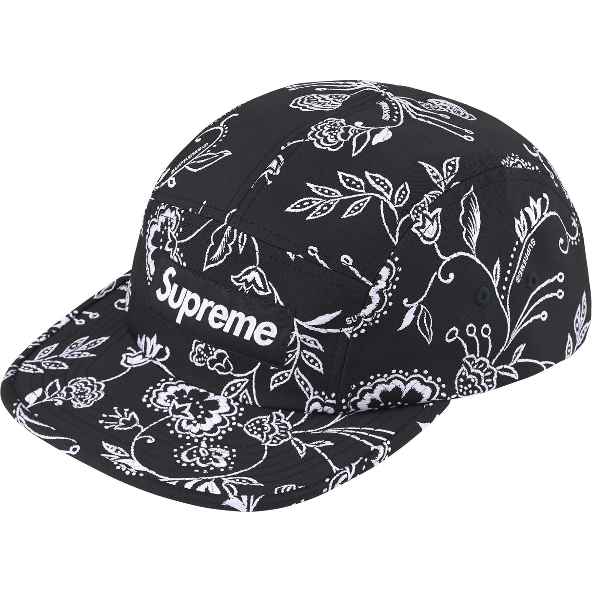 Supreme Floral Jacquard Camp Cap Black SUPREME SUPREME - originalfook singapore