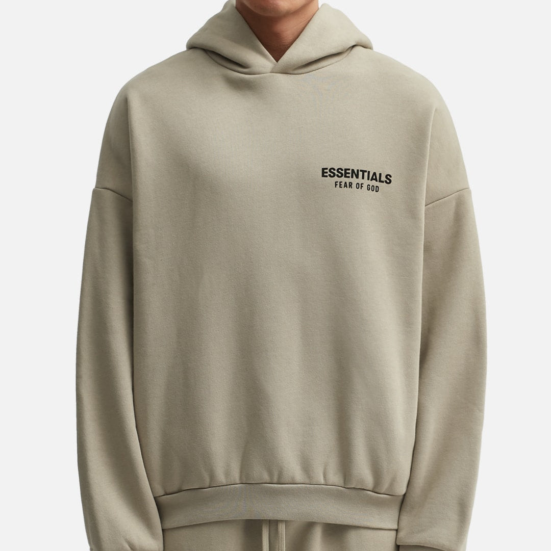 FEAR OF GOD Essentials Signature Logo Hoodie Desert Sand FEAR OF GOD ESSENTIALS FEAR OF GOD ESSENTIALS - originalfook singapore