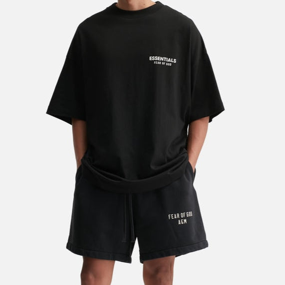 FEAR OF GOD Essentials Heavyweight Sweat Shorts Black FEAR OF GOD ESSENTIALS FEAR OF GOD ESSENTIALS - originalfook singapore