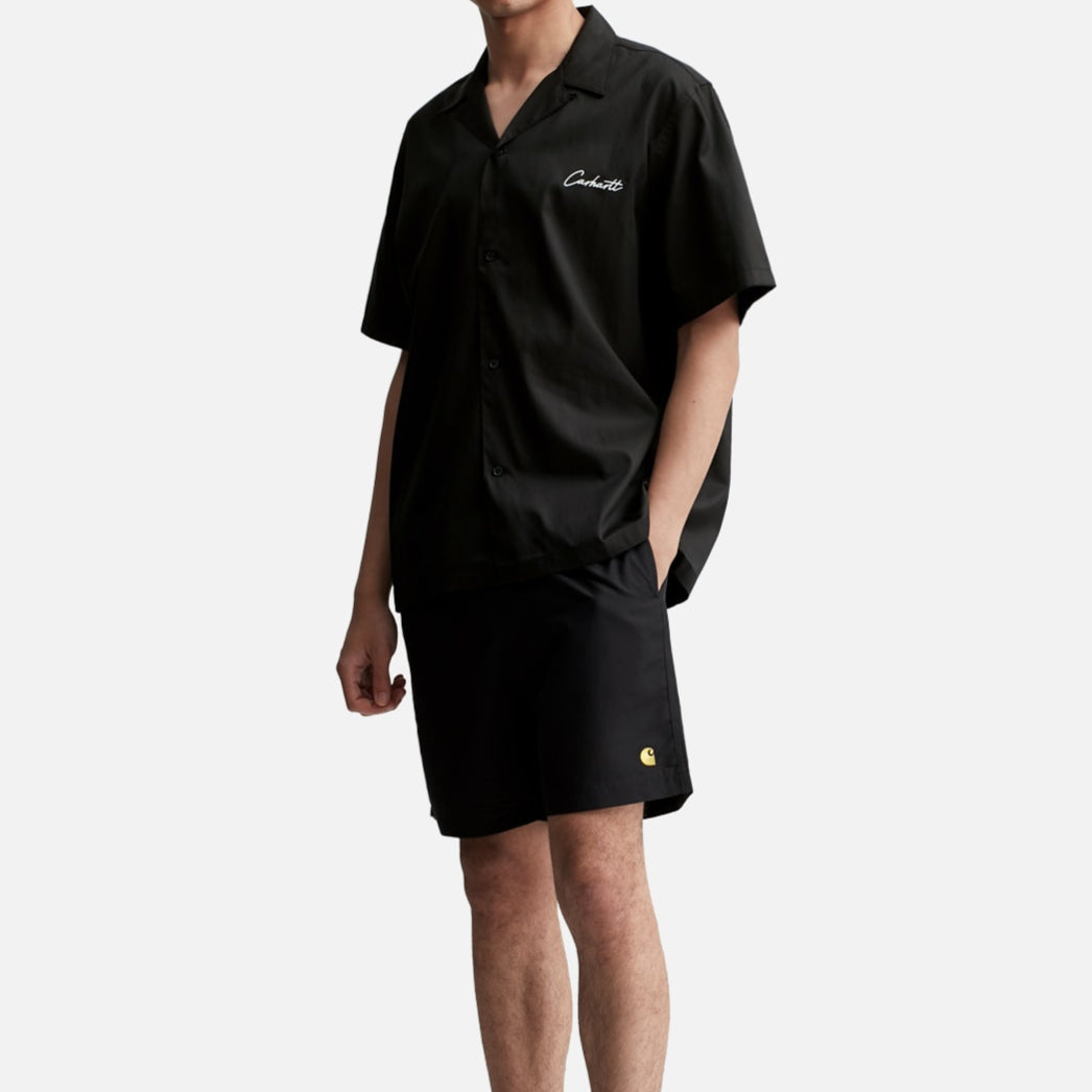 Carhartt WIP Chase Swim Shorts Black CARHARTT CARHARTT - originalfook singapore
