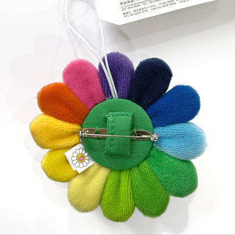 Takashi Murakami Kaikai Kiki Flower Plush Badge Keychain Pin Rainbow White TAKASHI MURAKAMI TAKASHI MURAKAMI - originalfook singapore