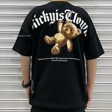 Rickyisclown [RIC] Gothic Teddy Bear Drop Shoulder Tee Black [R17230212I-N8] RICKYISCLOWN RICKYISCLOWN - originalfook singapore