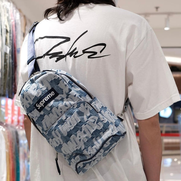 Supreme Fat Tip Jacquard Denim Sling Bag | ORIGINALFOOK